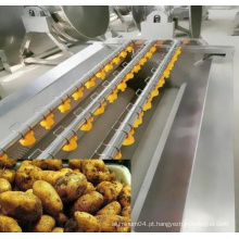 Linha de produção de batatas fritas Máquina de lavar e descascar